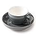 Espresso Cups and Saucers by Easy Living Goods - 3-Ounce Demitasse for Coffee, Set of 4, Assorted Colors (Modern)