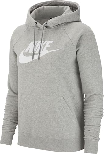 Nike Damen Hoodie Sportswear Essential, Dark Grey Heather/White, 2XL,...