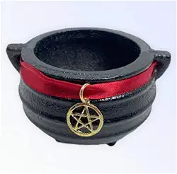 Caldeirão Tripé em Ferro Fundido Com Alça Sem Tampa Pentagrama 100 ml