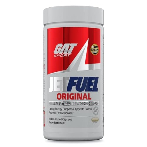 GAT SPORT JetFuel Original - Weight Loss Supplement, Energy Booster, Fat Burner, Appetite Suppressant (144 Capsules)