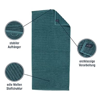 Merana OSLO Handtuch Set | schnelltrocknend, weich & fusselfrei | Frottier Luxus Qualität | 100% Baumwolle Frottee | OEKO-TEX | 590 GSM | Gästetuch & Gesichtstuch Petrol Grün (4 x Gästetücher 30x50cm) – Bild 3