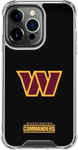 Skinit Clear Phone Case Compatible with iPhone 13 Pro - Officially Licensed NFL Washington Commanders Black Background Design