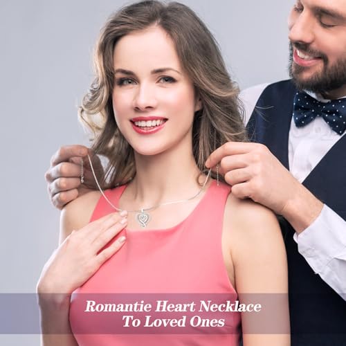 925 Sterling Silver Heart Necklace - Elegant Silver Jewelry for Women - Heart Pendant for Birthday, Anniversary - Ideal for Wife, Mom, Girlfriend3