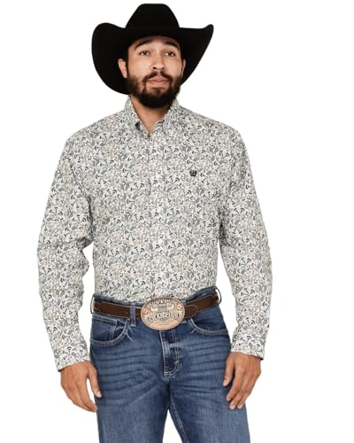 Amazon.com: Cinch Men's Paisley Print Long Sleeve Button-Down
