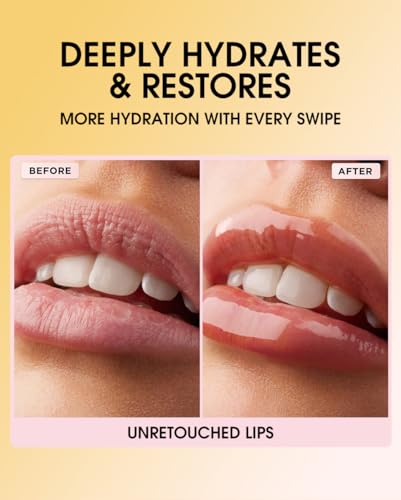 Lip Gloss Moisturizing Lip Oil with Hyaluronic Acid No-Sticky Lipgloss Care, Fruit Flavoured Big Brush Head Lip Oil For Dry Lip Glitter Shine Lip Glaze Gift for Women(06) - Image 4