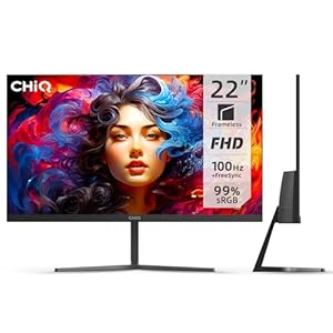 CHiQ 22F650, 22 Inch Monitor, PC Monitor, FHD(1920×1080), 100Hz, Ultra Slim, AMD FreeSync, 99% sRGB, HDMI, VGA, 2024 New