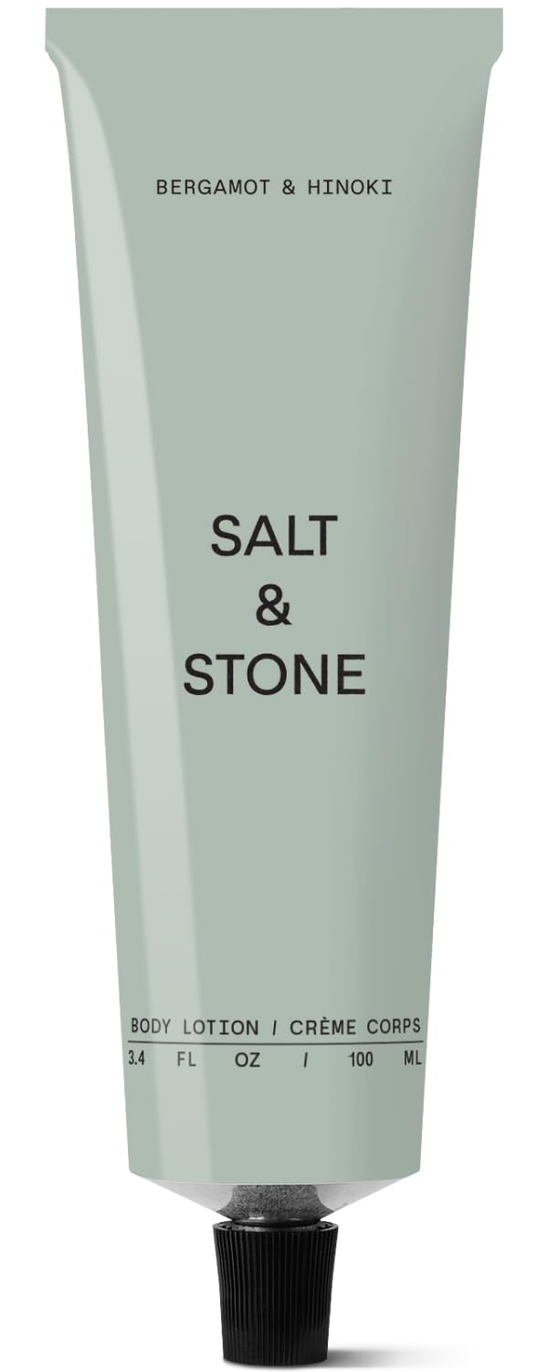 Salt Stone Body Lotion for Women Men Bergamot Hinoki Hydrates Nourishes Softens Skin Restores Dry Skin Fast-Absorbing Cruelty-Free