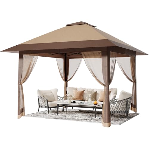 13x13 ft Pop Up Canopy Tent, One-Push Setup Gazebo with