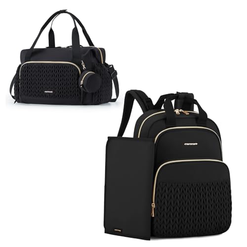 Image of mommore Diaper Bag Backpack and Diaper Bag Tote Large Baby Bag for Boys Girls Quilted