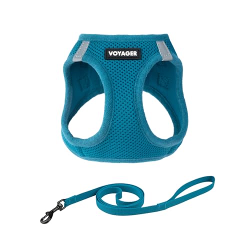 Image of Voyager Step-in Pet Harness - All Weather Mesh, Adjustable Step in Harness for Cats and Dogs by Best Pet Supplies - 307S Turquoise, M