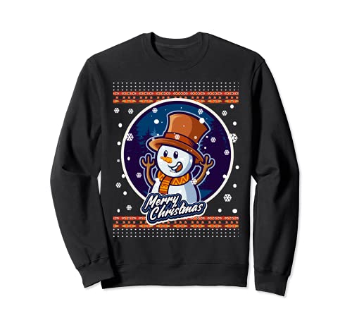 Pupazzo di neve Snow Man Ugly Merry Christmas Sweater Felpa