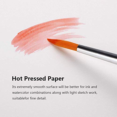 Paul Rubens Watercolor Paper Block, Artist Quality Hot Pressed Paper for Watercolors and Wet Media, Acid Free & 100% Cotton, 10.63 x 7.68 inches, 140lb, 20 Sheets (Black) - Thumbnail 6