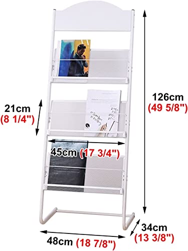 Porte-documents en acier blanc rigide avec 3 compartiments épurés