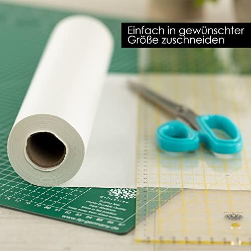 OfficeTree Papier przezroczysty w rolce 50 m biały  papier do szkicowania 33 cm szerokości  40 g/m²  papier do wykrojów  papier do rysowania do szycia i majsterkowania  papier do wycinania  papier architekta