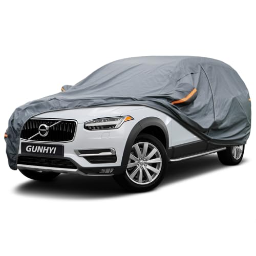 Image of GUNHYI Premium Car Cover Custom Fit Volvo XC90, 16 Layers Heavy Duty Car Cover Waterproof All Weather with Zipper Door for Sun Rain Snow Dust Uv Protection