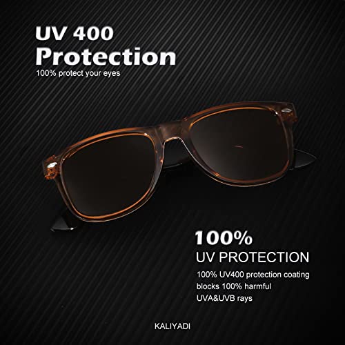 Image of KALIYADI Polarized Sunglasses for Men and Women Matte Finish Sun glasses Color Mirror Lens UV Blocking (3 Pack)