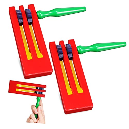 CVUTOVO 2pcs Wooden Ratchet Sound Toys for Year Old Boys Matraca Ratchet Musical Toys Rotating Soundboard Safe Easy to Play