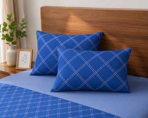 Image of Microfiber Pillow Cover 17x27 Inch (Pack of 2) | Soft & Durable | Ideal for Bed & Sofa Geometryc Chic