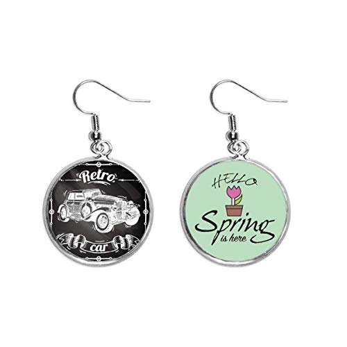 Pendentif décoratif voiture classique boucles d'oreilles artisanales saison printemps