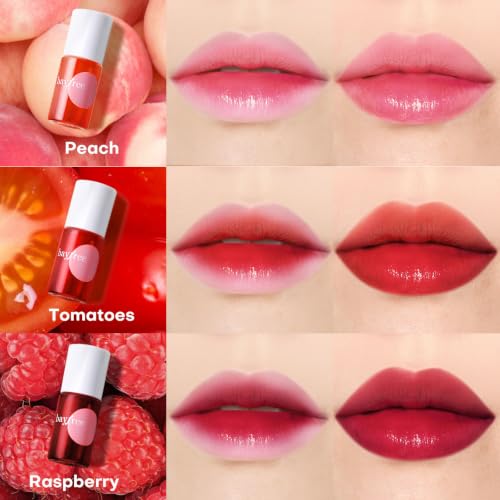 Image of bayfree Lip Tint Stain Set, 7 PCS Lip Stain Long Lasting Waterproof, Hydrating Non-Sticky Liquid Blush & Water Tint, Transfer-Proof, High Pigment Matte Finish,Vegan Korean Makeup Set (fruit land)