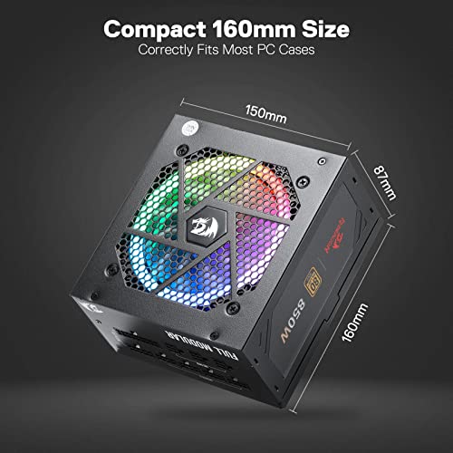 Redragon PSU007 80+ Gold 850 Watt ATX Fully Modular Power Supply w