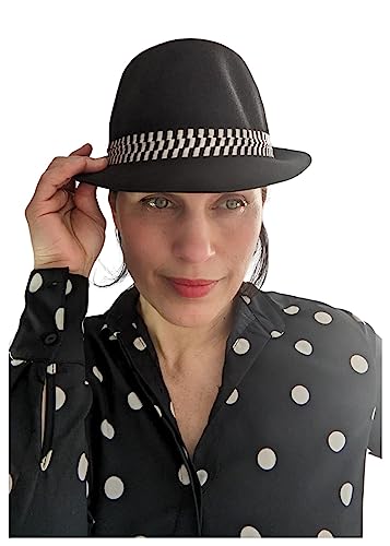 Krung Thai Ska Hat - Black Porkpie 2Tone Music Festival Oi! Rude Boy Trilby XL 60cm
