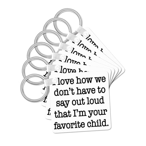 3dRose, Favorite child, Black, set of 6 Key Chains