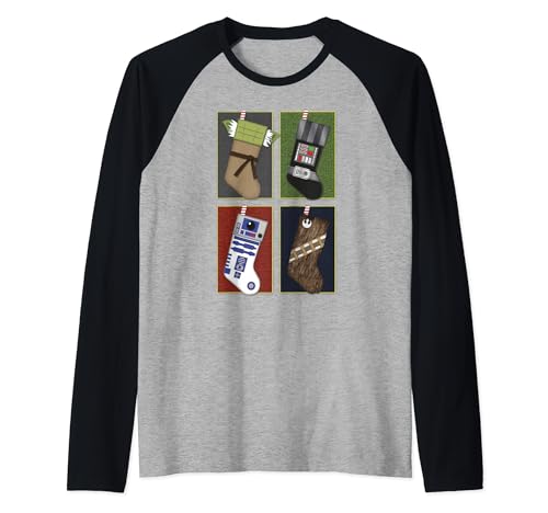 T-shirt Star Wars Christmas Galactic Stockings Raglan pour les fêtes de fin d'année
