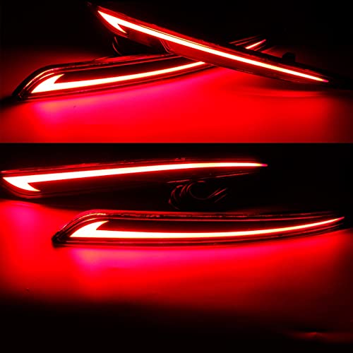 2 Peças Refletor De Pára-choques De Led Luzes Traseiras Luzes Traseiras Luzes De Freio Luz De Sinali