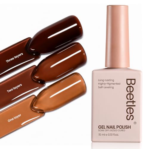 Beetles Brown Gel Nail Polish, 15ML Mocha Mist Jelly Fall Gel Polish