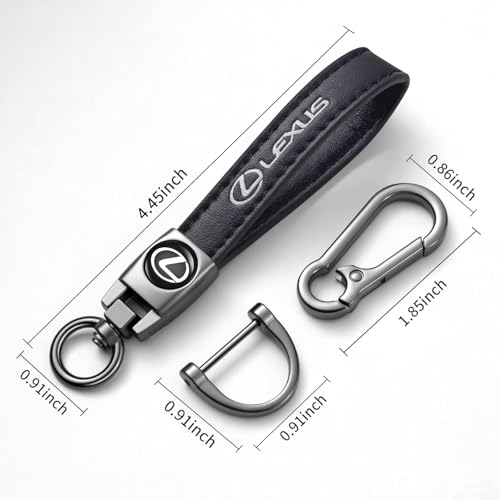 Image of Genuine Leather Key Chain For Lexus RX ES GS LS NX RS GX LX RC LC RX350 Is250 GX460 Keychain KeyRing For Men And Woman Accessories Black