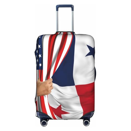 Travel Luggage Cover America Flag And Panamanian Flag Fashion Washable Baggage Suitcase Protector Fit For Luggage Medium
