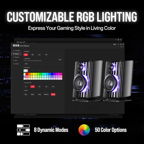 OXS Thunder Duo Gaming Speaker with Dolby Atmos, 3.1.2ch, Studio-Grade HI-FI Audio, Dynamic RGB, Multi EQ Modes, APP Customization, HDMI 2.1, USB-C, Bluetooth, for PCs and Gaming Consoles by OXS - Image 5