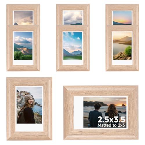 Bucherry 6�� 2x3�C���` �X���[���s�N�`���[�t���[�� �~�j�t�H�g�t���[�� Fuji Instax Mini 12/11/evo/41/40/99/se/9/8/7 3�C���`�t�B�����ɑΉ� �X�^���f�B���O�f�X�N�t�H�g�z���_�[ �N���X�}�X �z�[���f