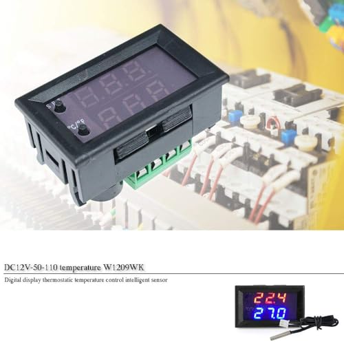 Image of ROBOWAY DC12V-50-110℃ W1209WK Digital Thermostat Temperature Control Smart Sensor Waterproof NTC Sensor Voltmeter 1Pcs, (RW-300)
