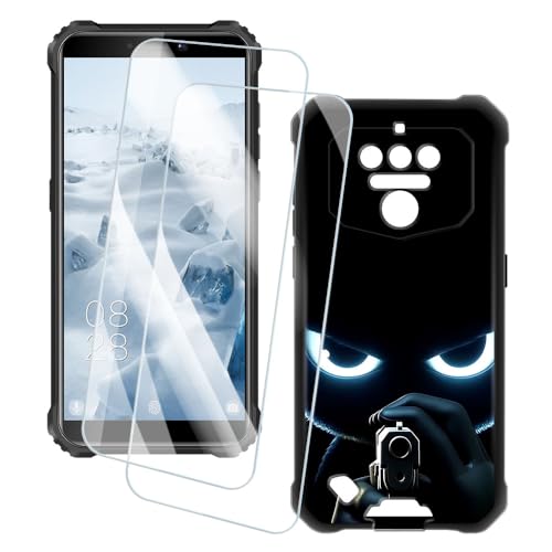 OAGELIM 2�Z�b�g �X�N���[���v���e�N�^�[ + �P�[�X Oukitel WP5 Pro (5.5 �C���`) �Ƃ̌݊������� �A�[�e�B�X�e�B�b�N�J�X�^���v�����g�J�o�[�Ƌ����K���X�t�B���� �X�N���b�`�h�~ (�Ə�)