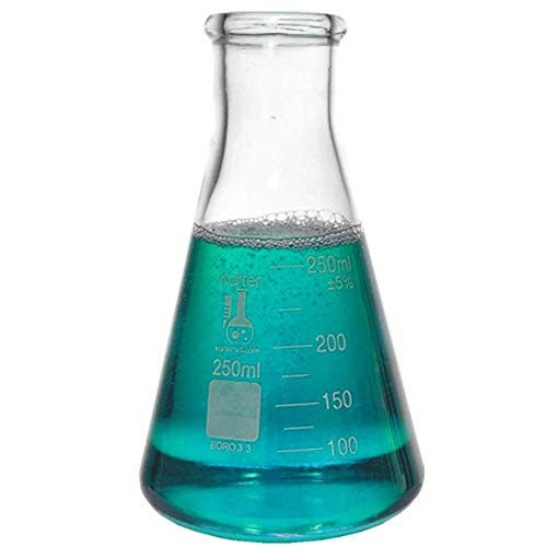 Beaker, Flask, Cylinder Set, 3.3 Boro. Glass - 3 Pieces - 250Ml Beaker, 250Ml Flask And 100Ml Cylinder, Karter Scientific 214Z2 #TOP3