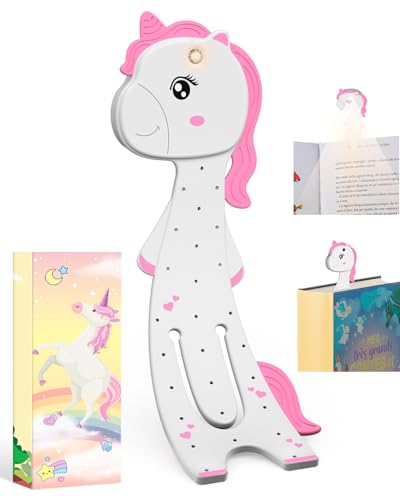 EastPin Stocking Stuffers for Girls Book Light, Unicorn Reading Light for Book Lovers, Cute Bookmarks Small Reading Light for Books in Bed, Christmas Birthday Gifts for Girls Daughter