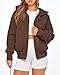 BTFBM Zip Up Hoodie Women Fall Fashion 2025 Trendy Long Sleeve Sweatshirt Fleece Jacket Y2K Hoodies Winter Clothing(Dark Coffee, Small)
