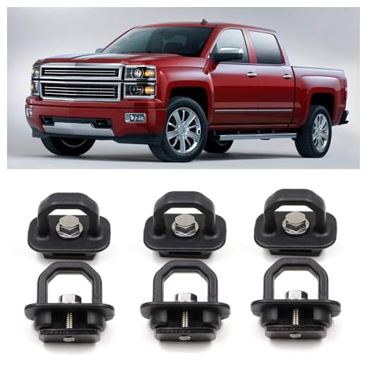Bull Ring 6-Pack Truck Bed Tie Down for 2007-2018 Chevy Silverdo/Sierra, 2015-2018 Colorado/Canyon, Truck Bed Cargo Hooks, Truck Bed Side Wall Anchors