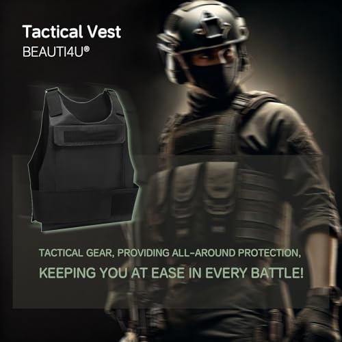 BEAUTI4U DURABLE CORDURA TACTICAL MILITARY VEST FOR MEN - ADJUSTABLE AIRSOFT VEST WITH MULTIFUNCTIONAL POCKETS, IDEAL FOR OUTDOOR TRAINING, HUNTING, AND COSPLAY - Thumbnail 4