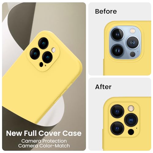 Image of FireNova Designed for iPhone 13 Pro Max Case, Silicone [Camera Protection] Phone Case, Soft Anti-Scratch Microfiber Lining Inside, 6.7 inch, Yellow