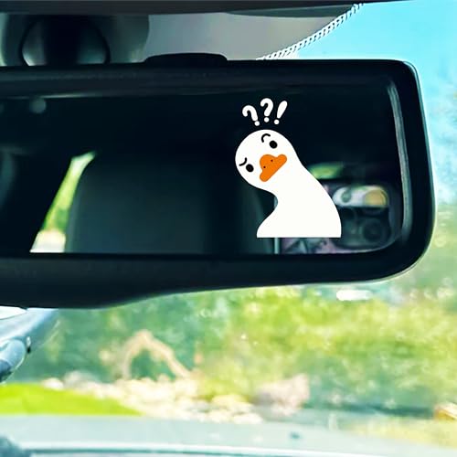 Image of Set 3Pcs Silly Goose On Board Rearview Mirror Decal Silly Goose Peeker, Funny, Meme Stickers, Water Bottle Window Decal, Vinyl Waterproof 2 Inches Stickers for Mom Dad Friend