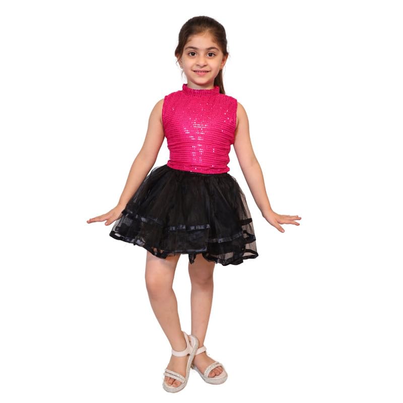 Image of Kaku Fancy Dresses Western Dance Top for Kids Halter Neck Top For Annual Function (ONLY TOP) - Skirt not included