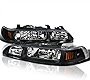 SPEC-D TUNING Black Housing Clear Lens 1PC Headlights + Corner Lights Compatible with Acura Integra 1990-1993 L+R Pair Head Light Lamp Assembly