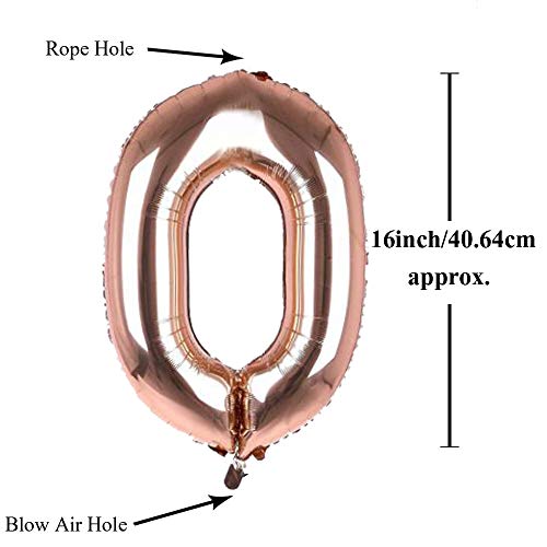 Image of AMFIN 0 Number Foil Balloon - Rose Gold