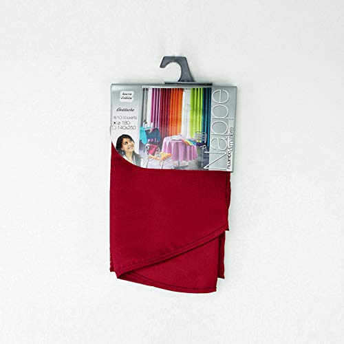 NAPPE RONDE (0) 180 CM POLYESTER UNI ESSENTIEL ROUGE