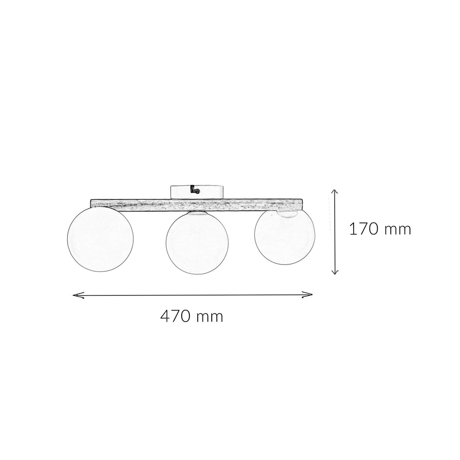 Licht-Erlebnisse Plafón cristal madera metal 47 cm largo G9 en blanco claro 3 luces lámpara de techo moderna pantalla esférica salón cocina iluminación pasillo