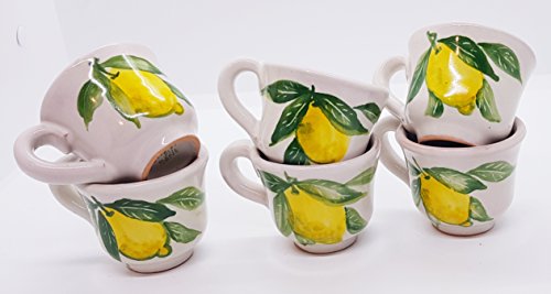 6 Tazzine da caffè Linea Limoni Ceramica Handmade