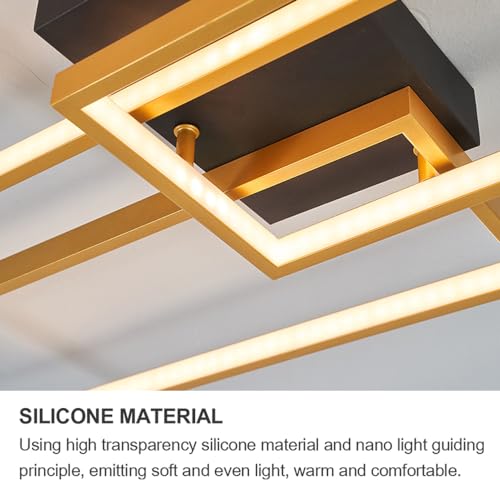 Plafonnier carré LED dimmable en aluminium à 3 têtes avec télécommande - 7